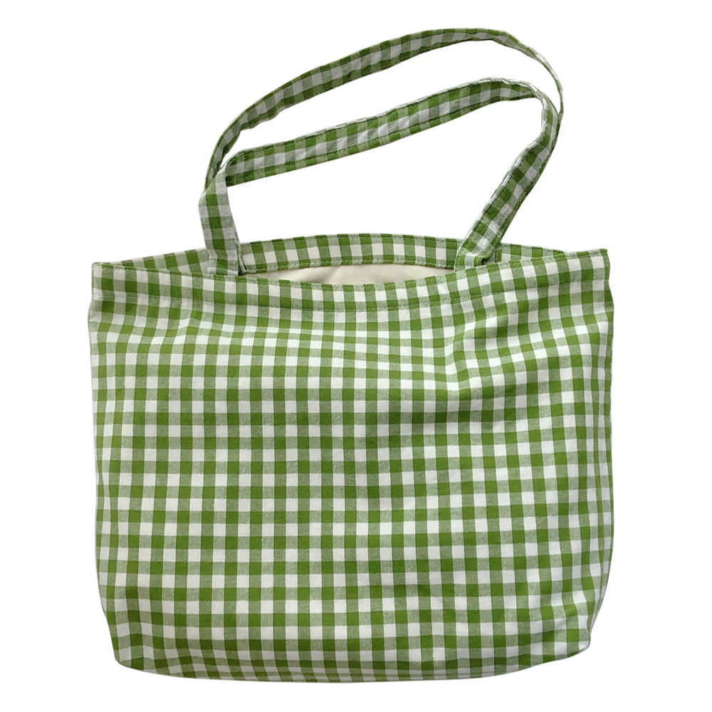 573 Women Cotton Tote Bag Grid Pattern Shoulder Bag for Gym Work School 573 Women Cotton Tote Bag Grid Pattern Shoulder Bag for Gym Work School